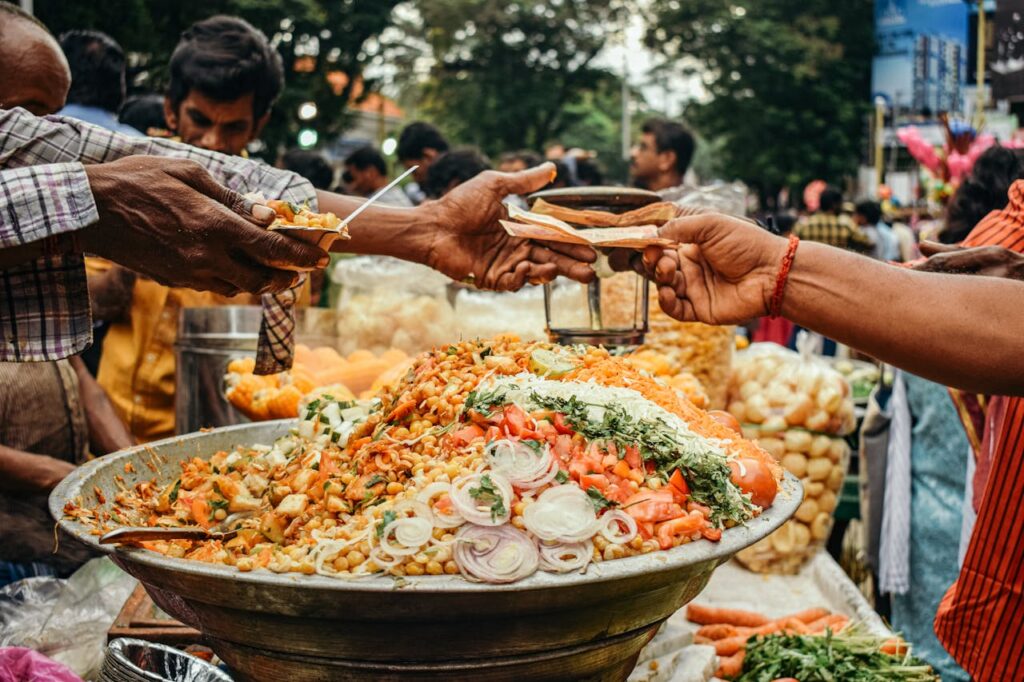 Street vendors serving famous street food in Hyderabad